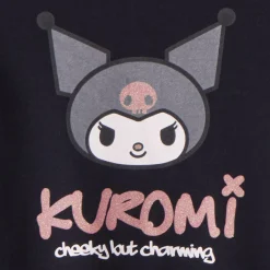 Sweatshirt van fleece zwart met Kuromi-print meisjes