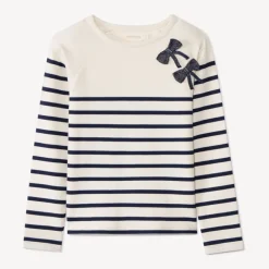 Sweatshirt van molton in marinière-stijl met knopen meisjes