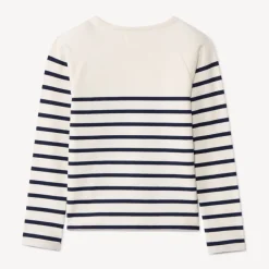 Sweatshirt van molton in marinière-stijl met knopen meisjes