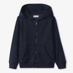Sweatvest met kap in fleece jongens