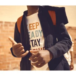 Sweatvest met kap in fleece jongens
