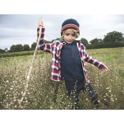 Sweatvest met kap in fleece jongens