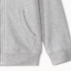 Sweatvest met kap in fleece jongens