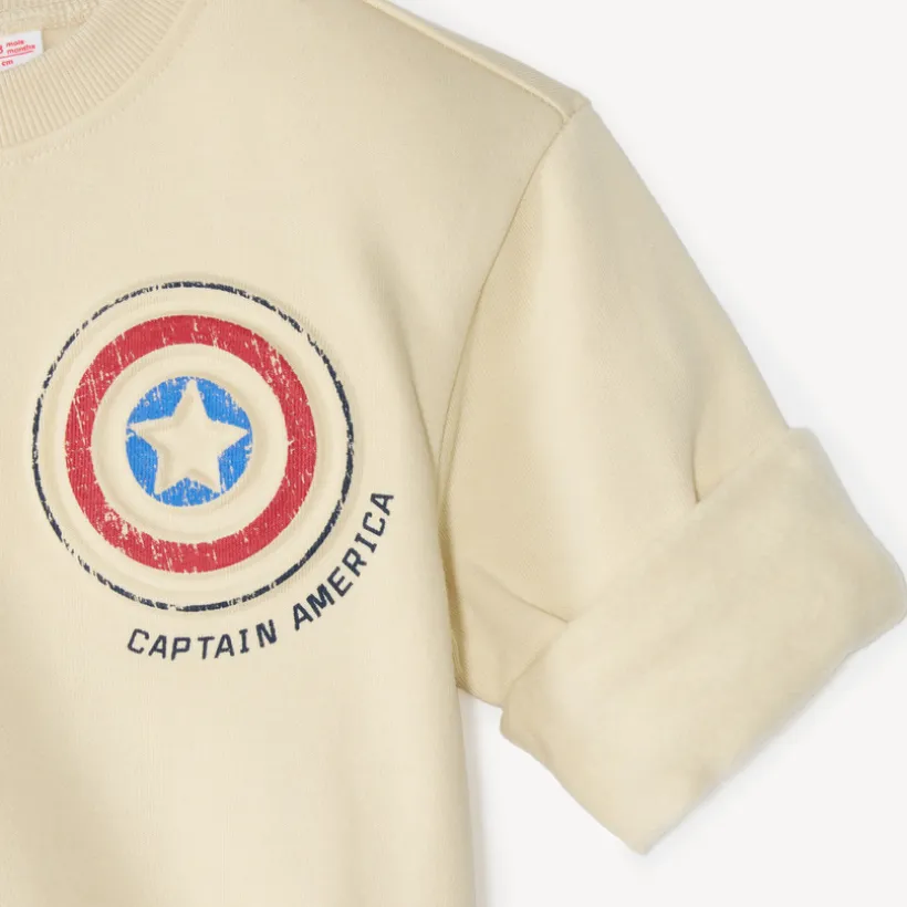 Sweat voor babyjongens van fleece met Captain America Marvel-motief