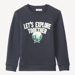 Sweat voor jongens in textuurgebreide stof met fantasieprint