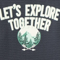 Sweat voor jongens in textuurgebreide stof met fantasieprint