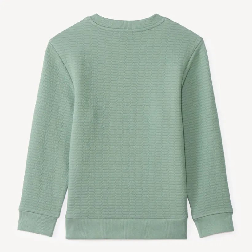 Sweat voor jongens in textuurgebreide stof met fantasieprint