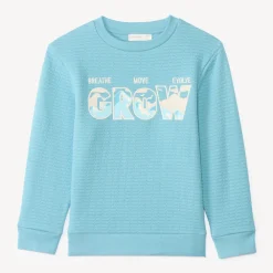 Sweat voor jongens in textuurgebreide stof met fantasieprint