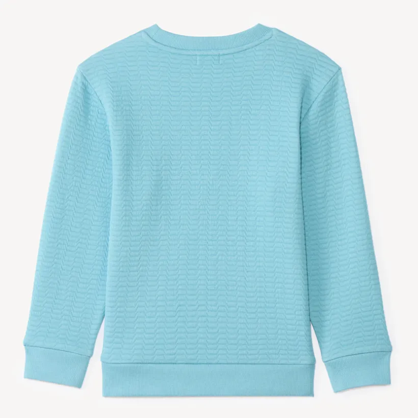 Sweat voor jongens in textuurgebreide stof met fantasieprint