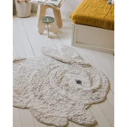 Tapijt katoen wasbaar 130x135cm Animal Bunny