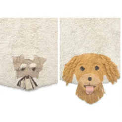 Tapijt katoen wasbaar 140x140cm Dogs