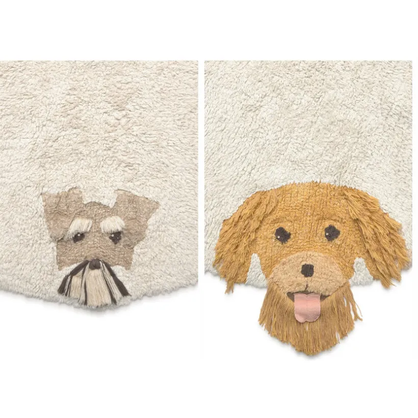 Tapijt katoen wasbaar 140x140cm Dogs