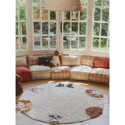 Tapijt katoen wasbaar 140x140cm Dogs