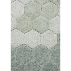 Tapijt rond wasbaar Honeycomb Blue Sage