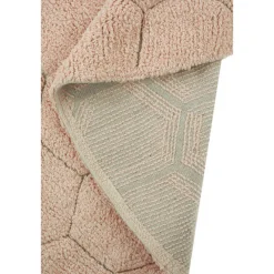 Tapijt rond wasbaar Honeycomb Rose