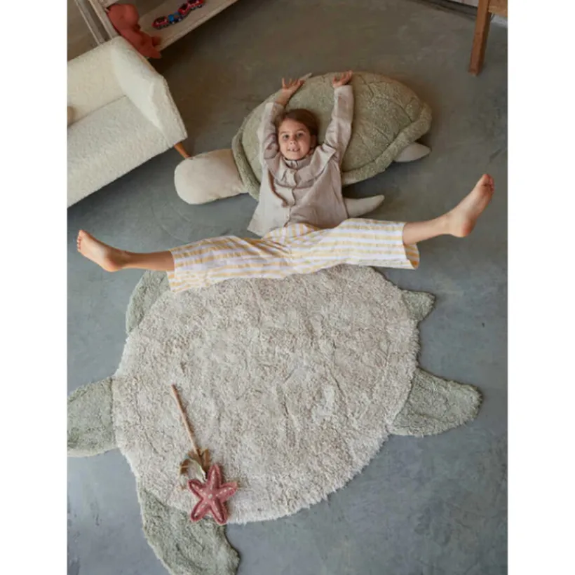 Tapijt voor slaapkamer wasbaar 110x130cm Sea Turtle