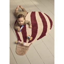 Tapijt wasbaar 104x74cm Luchtballon Donker rood