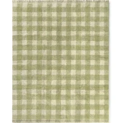Tapijt wasbaar 90x120cm Vichy Matcha