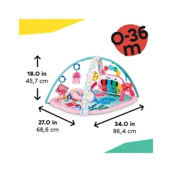 TAPIS D'EVEIL 4 EN 1 KICKIN TUNES MEDUSE ROSE