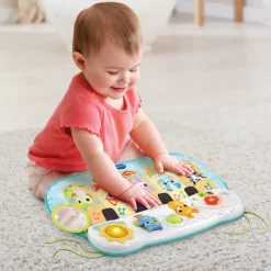Tap tap piano met 5 toetsen van stof en 2 speelmodes voor baby's