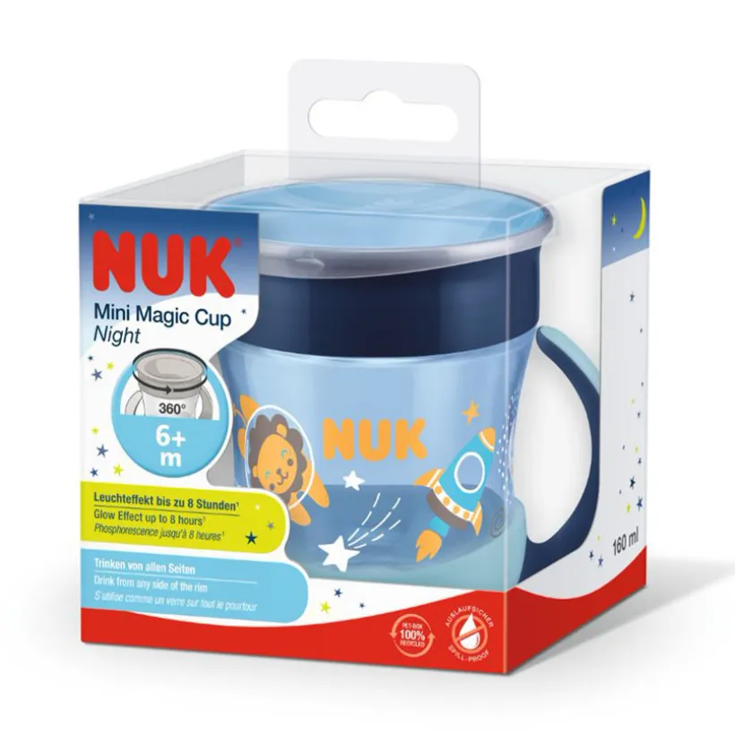 Tasse Mini Magic Cup nuit phosphorescente 160 ml - Bleu