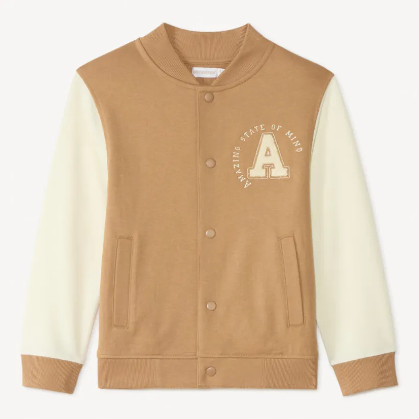 Teddy fleece jack met bouclette patch jongens