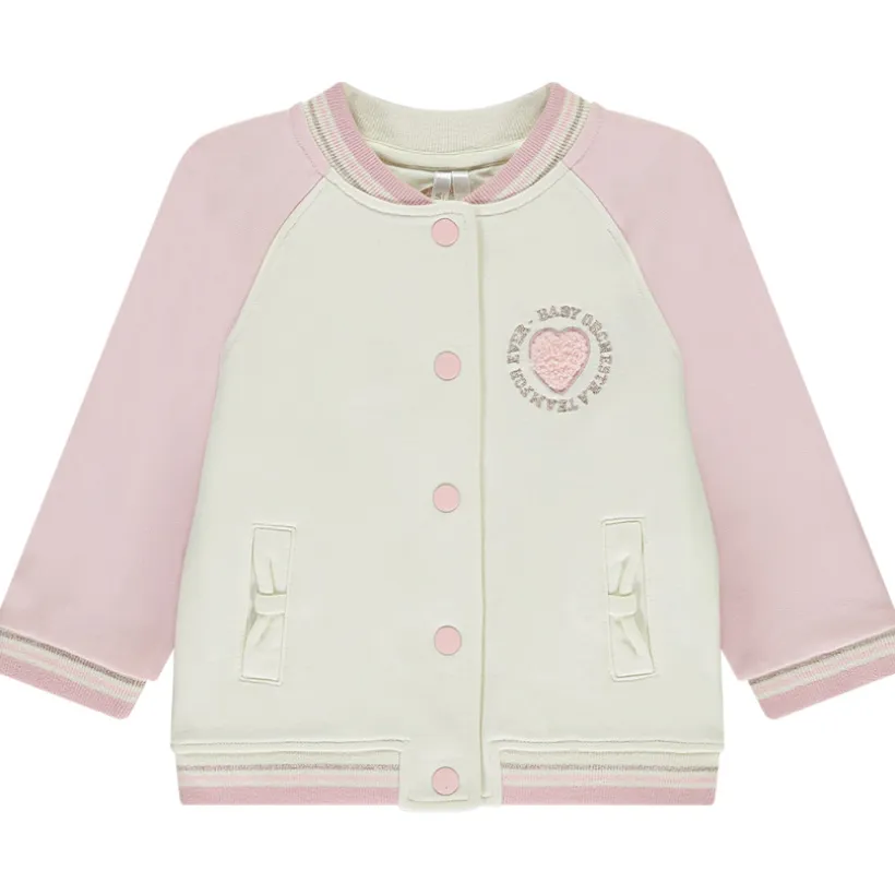 Teddy jas in fleece met colour block effect meisjes