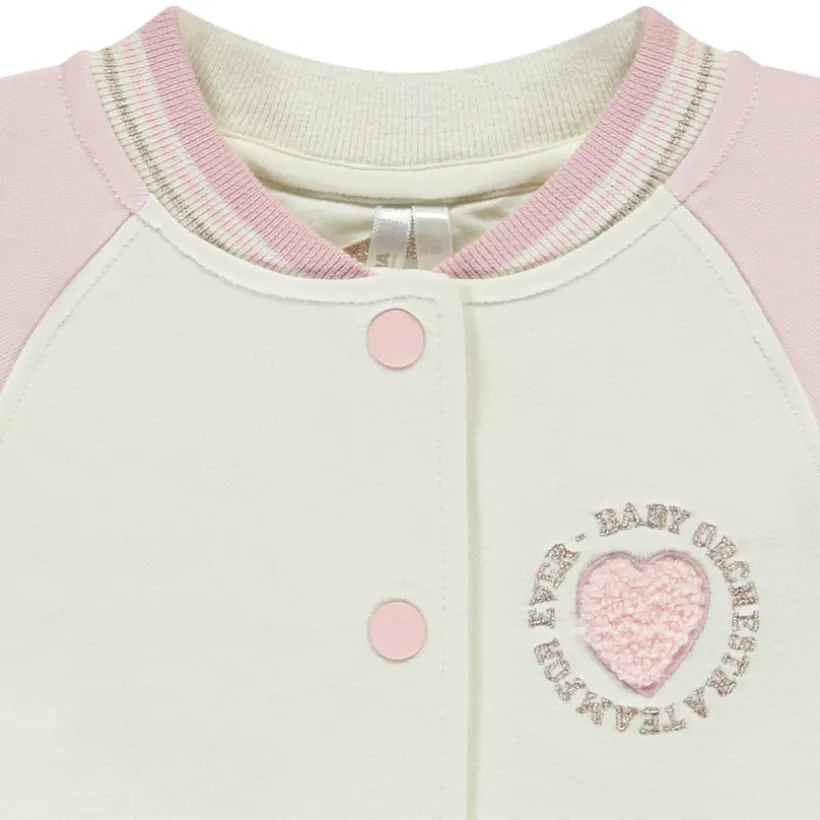 Teddy jas in fleece met colour block effect meisjes