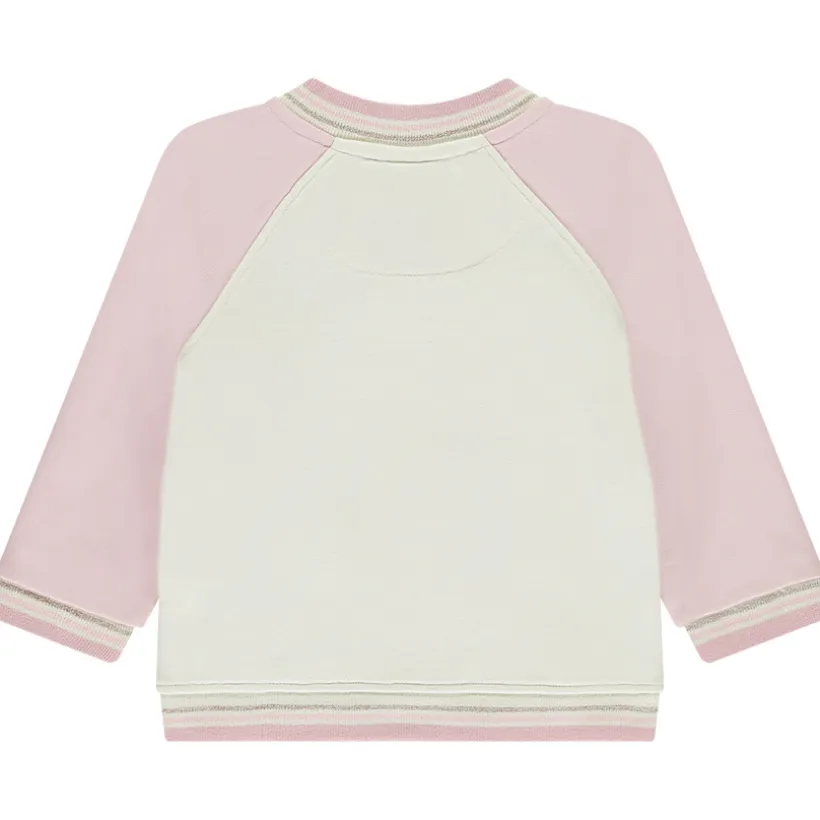 Teddy jas in fleece met colour block effect meisjes