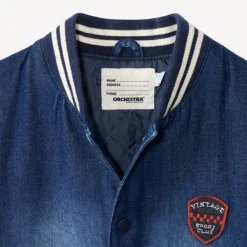 Teddyjas jongens van bi-materiaal, denim en fleece