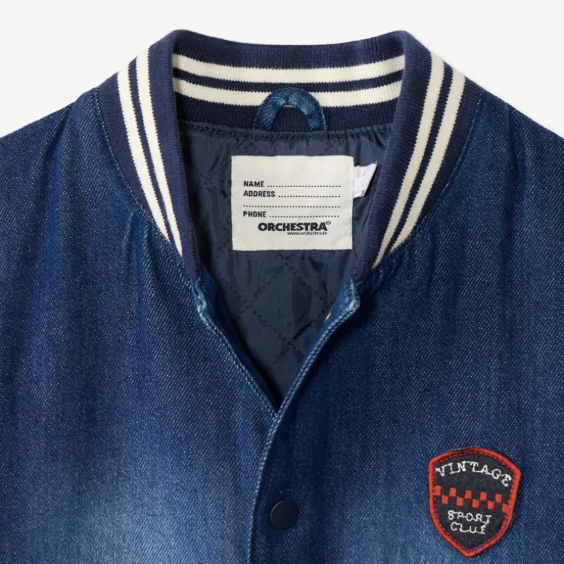 Teddyjas jongens van bi-materiaal, denim en fleece