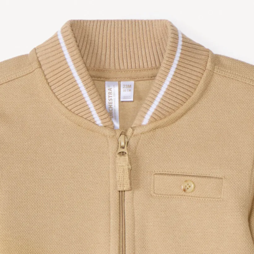 Teddy kraag gebreide vest voor babyjongen