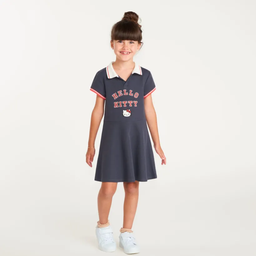Tennisjurk voor meisjes met korte mouwen en Hello Kitty borduursel