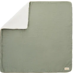 Tetra deken met dubbele sherpa 80 x 80 cm groen