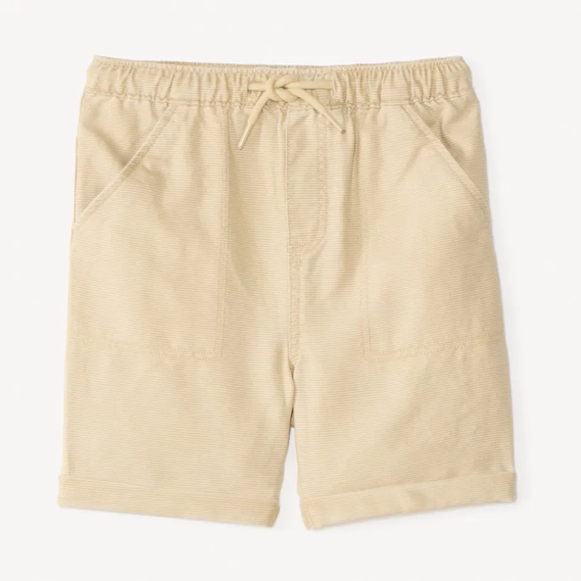 Textured canvas shorts for baby boy