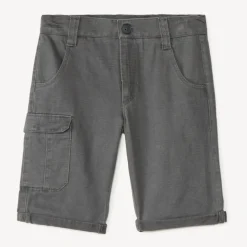 Textuur canvas bermuda met cargo-achtige zak jongens