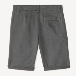 Textuur canvas bermuda met cargo-achtige zak jongens