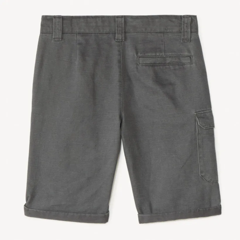 Textuur canvas bermuda met cargo-achtige zak jongens