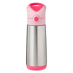 Thermos drinkfles met rietje 500ml Roze
