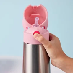 Thermos drinkfles met rietje 500ml Roze