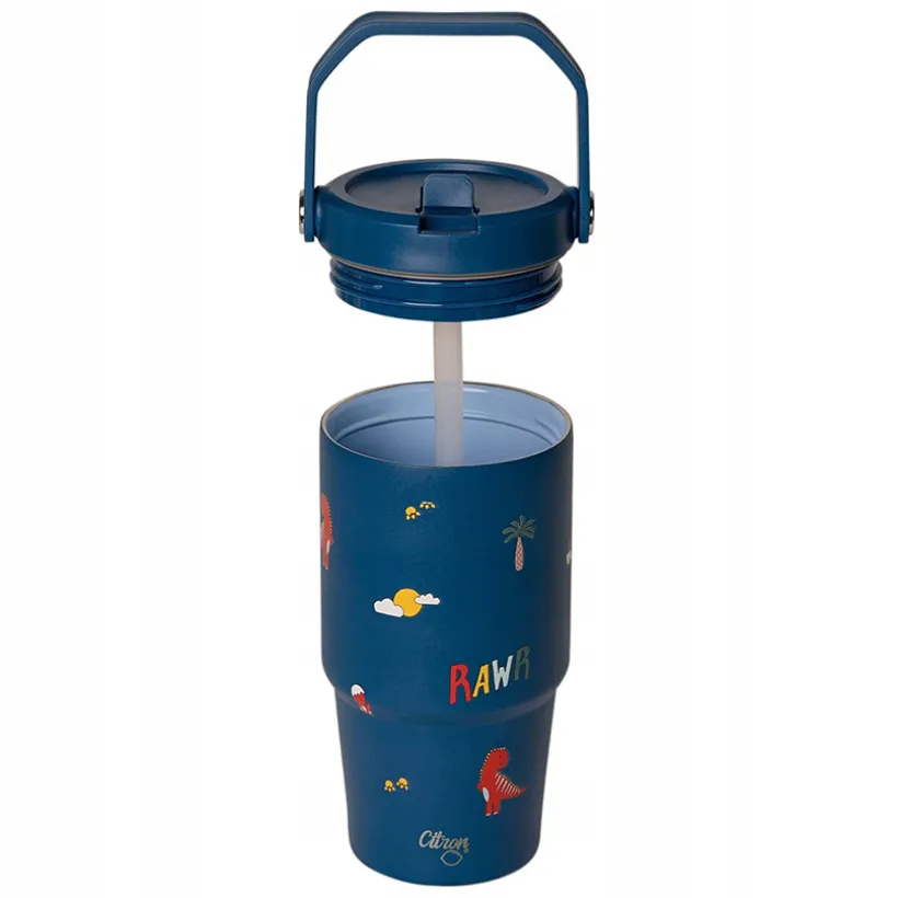 Thermosmok met handvat 600ml Blue Dino
