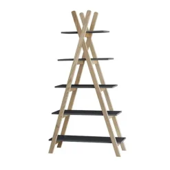 Tipi-rek met 5 planken Zwart