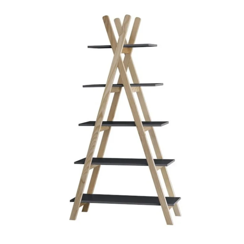Tipi-rek met 5 planken Zwart