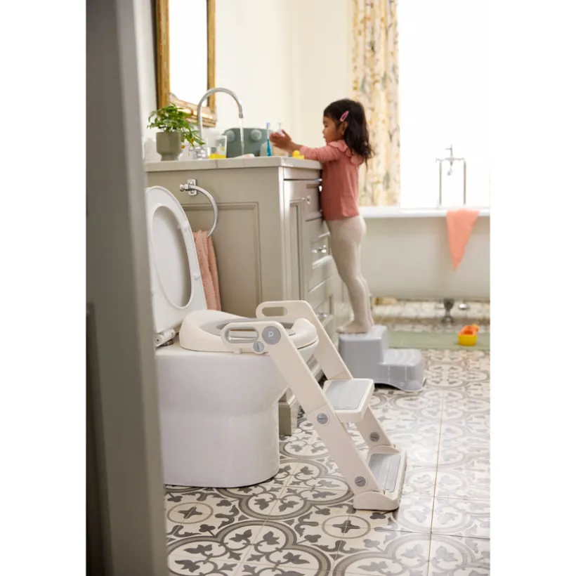 Toiletverkleiner met opstapje ecru
