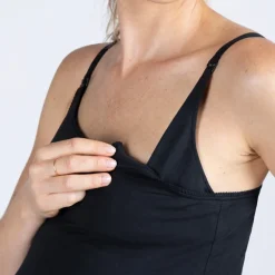 topje met fijne bretellen, effen, met binnen-bh voor borstvoeding