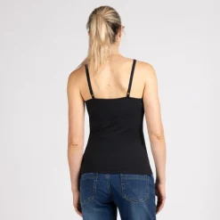 topje met fijne bretellen, effen, met binnen-bh voor borstvoeding