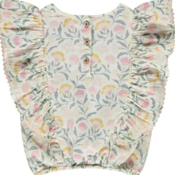 Top met ruche van gaas met bloemen meisjes