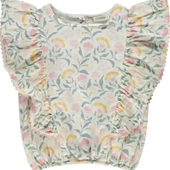 Top met ruche van gaas met bloemen meisjes