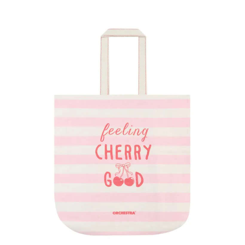 Tote Bag cherry met strepen