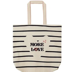 Tote bag met strepen en hart van 65% gerecycled katoen